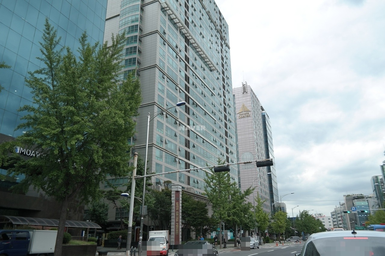 Building entrance with signage