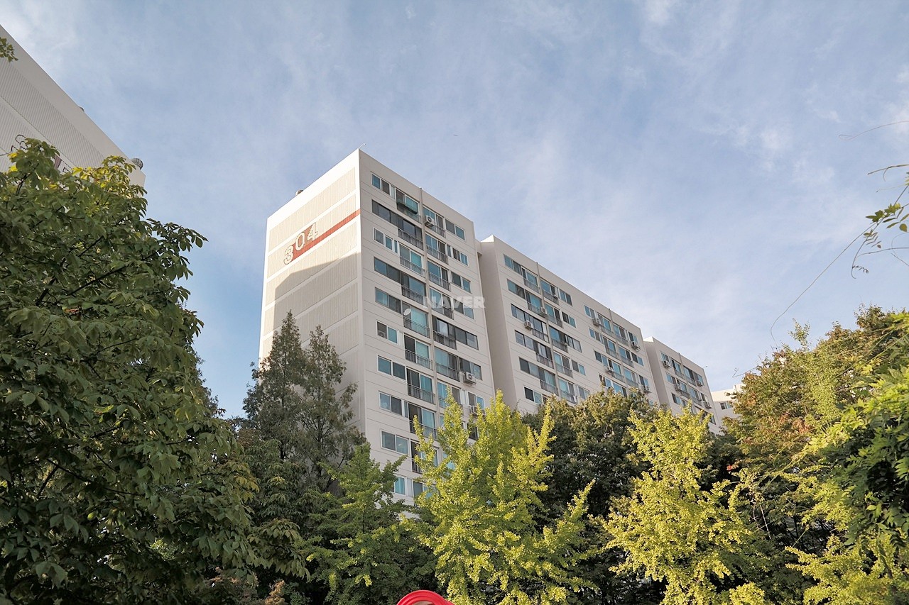 Building entrance with signage