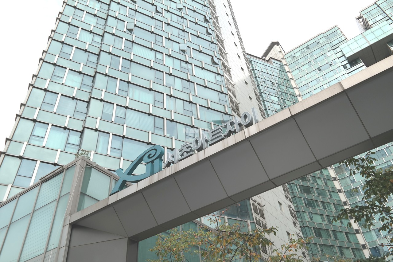 Building entrance with signage