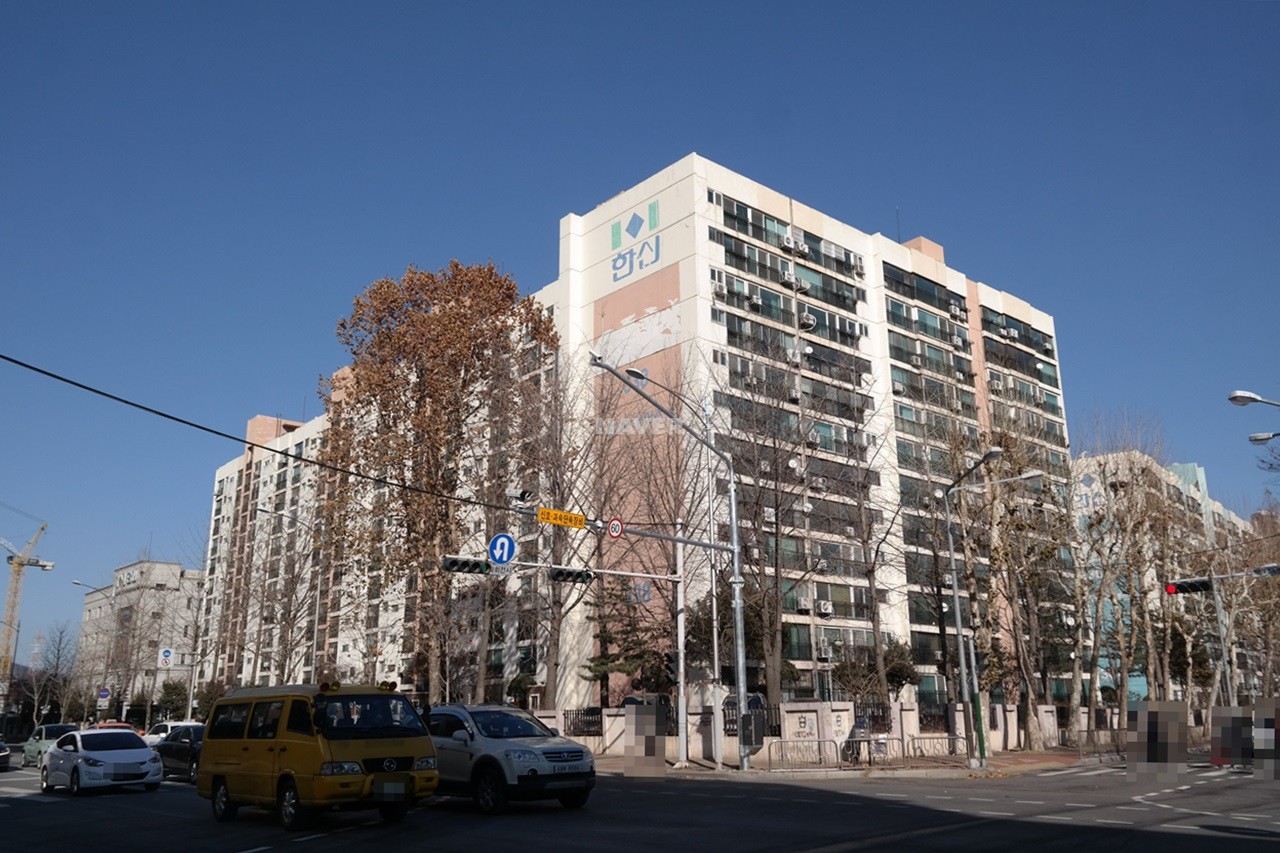 Building entrance with signage