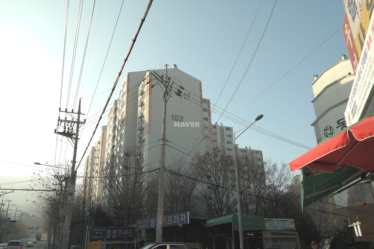 Building entrance with signage