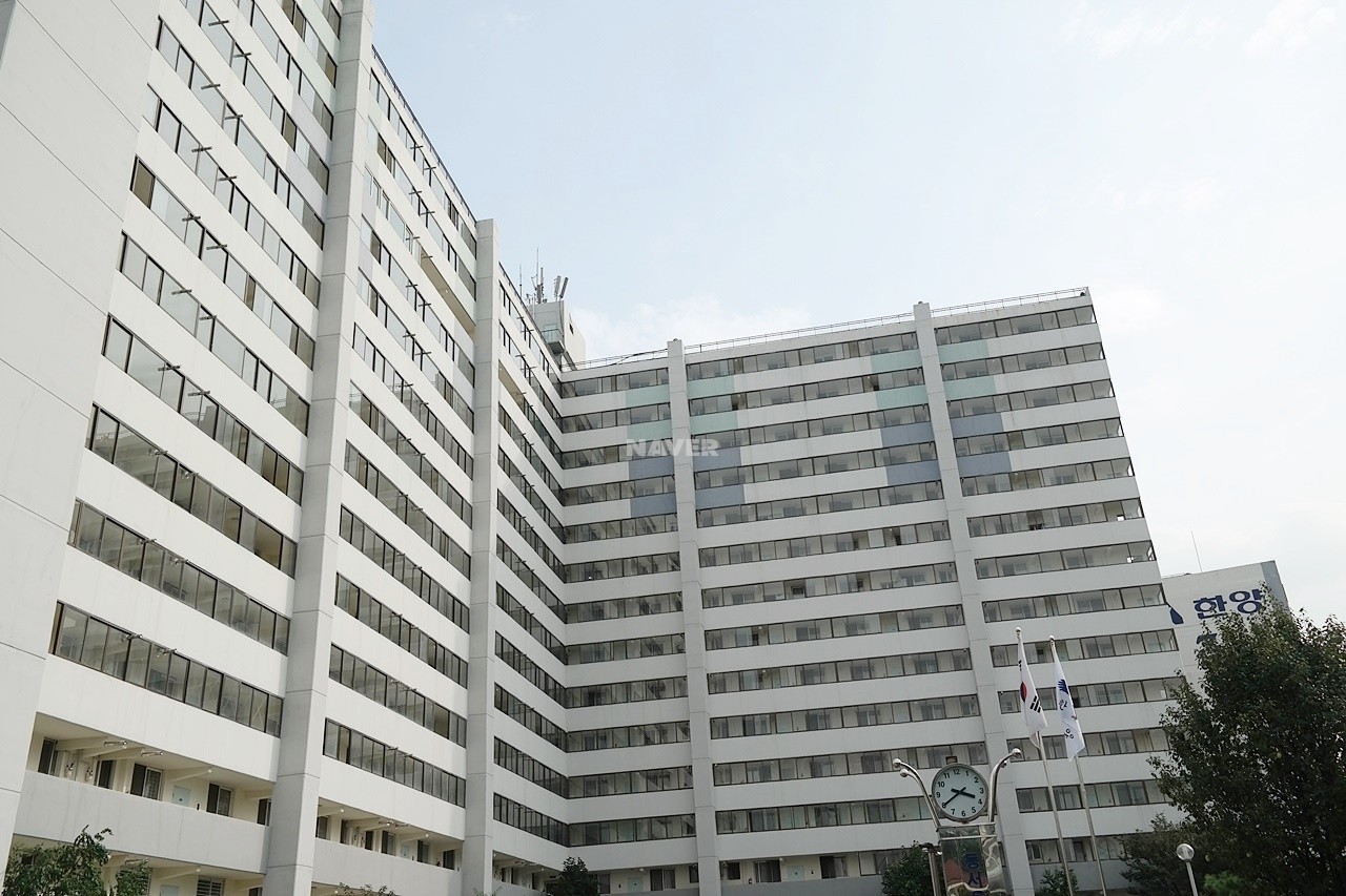 Building entrance with signage
