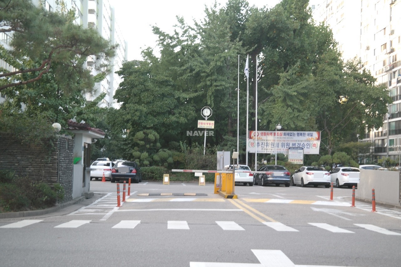 Building entrance with signage