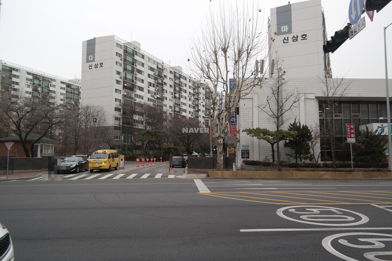 Building entrance with signage