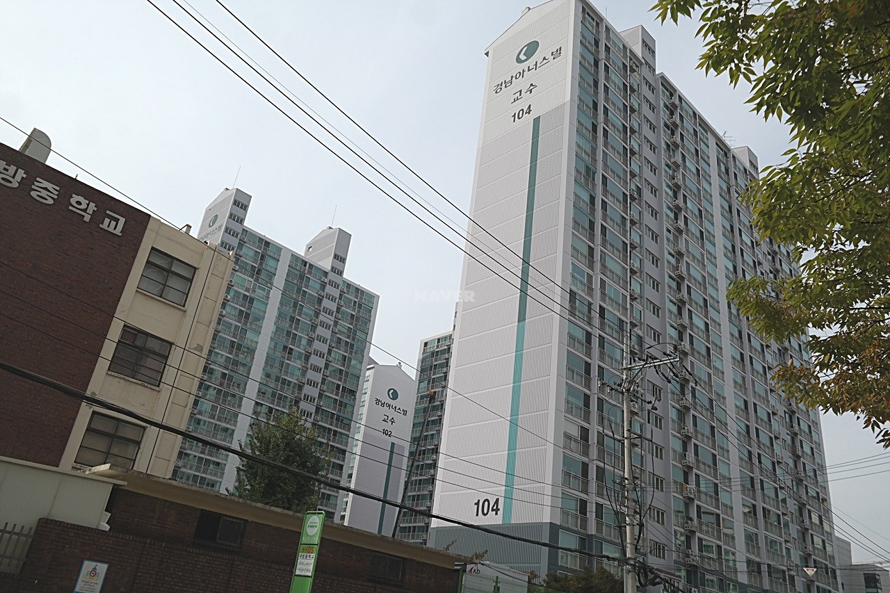 Building entrance with signage