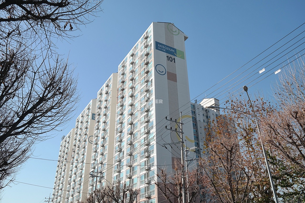 Building entrance with signage