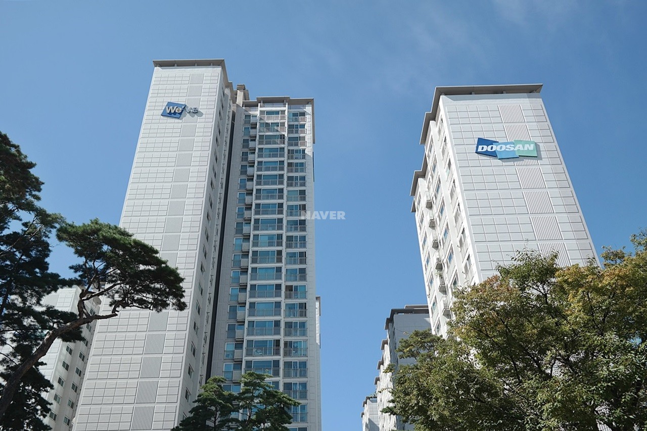 Building entrance with signage