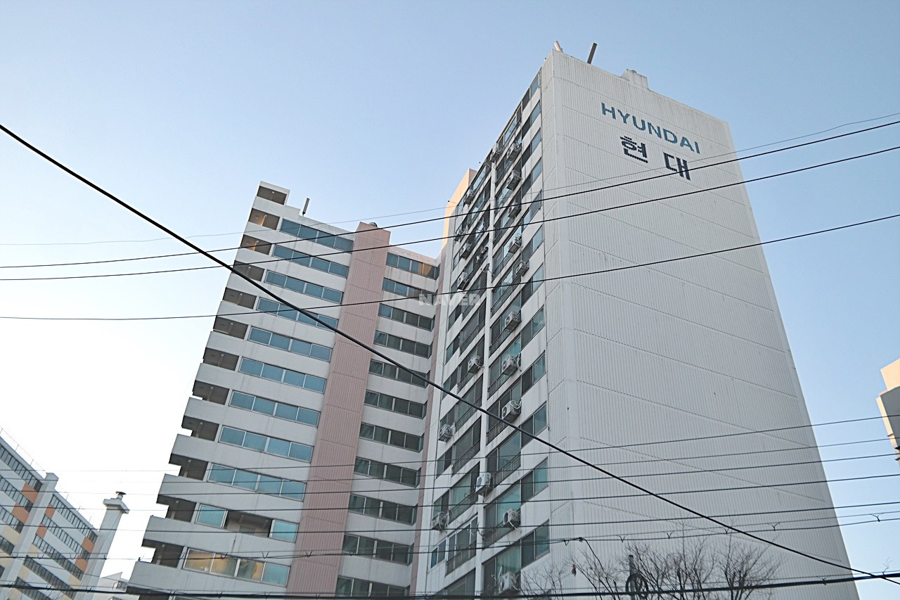 Building entrance with signage