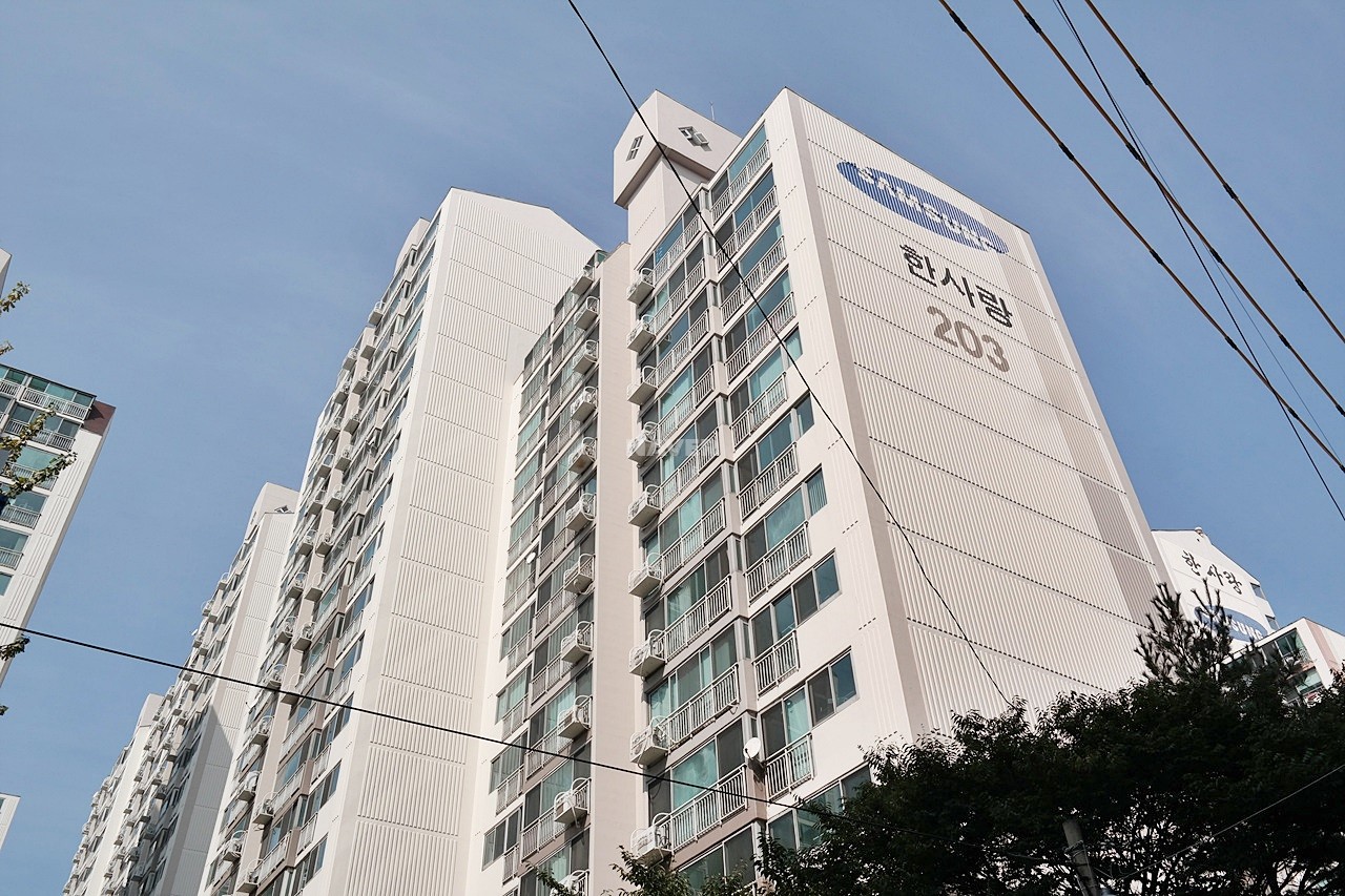 Building entrance with signage