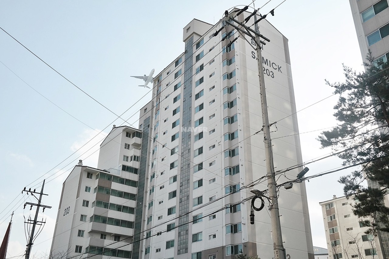 Building entrance with signage
