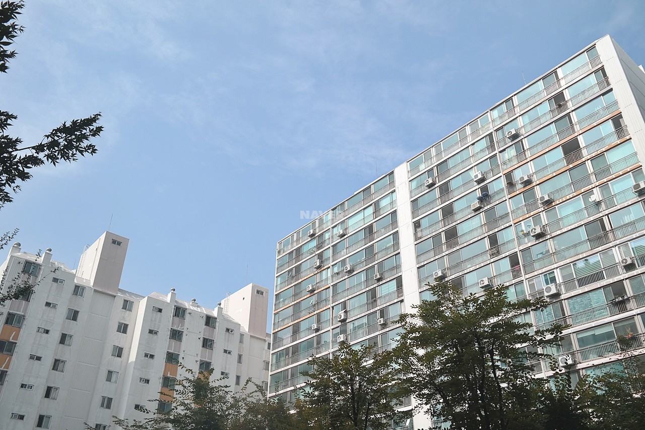Building entrance with signage