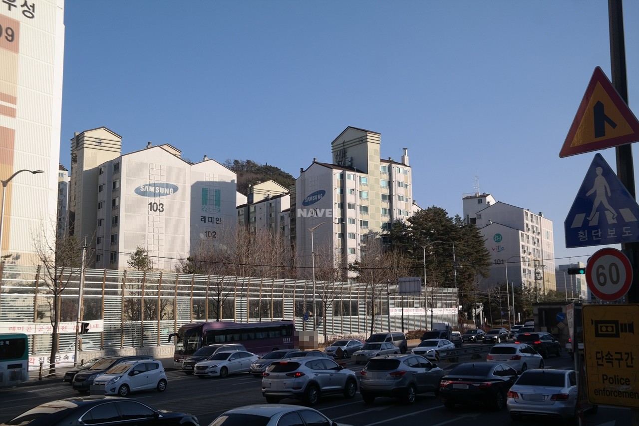 Building entrance with signage