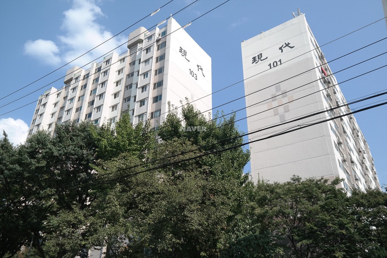 Building entrance with signage