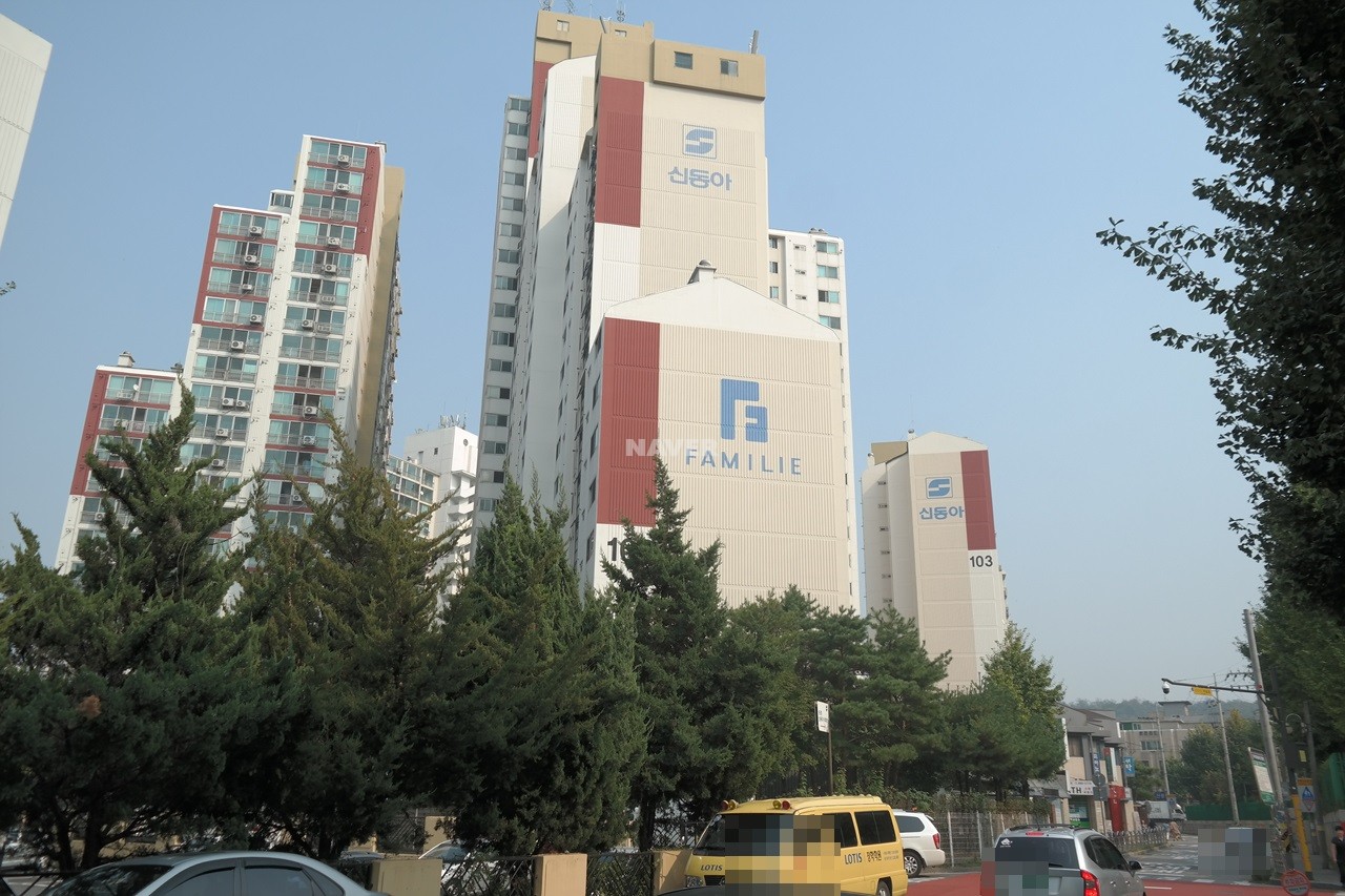 Building entrance with signage