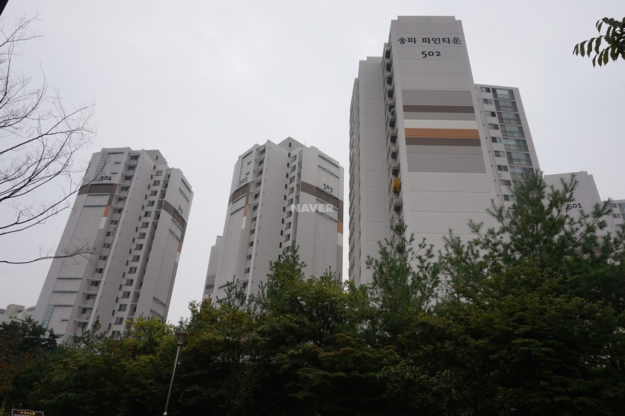 Building entrance with signage