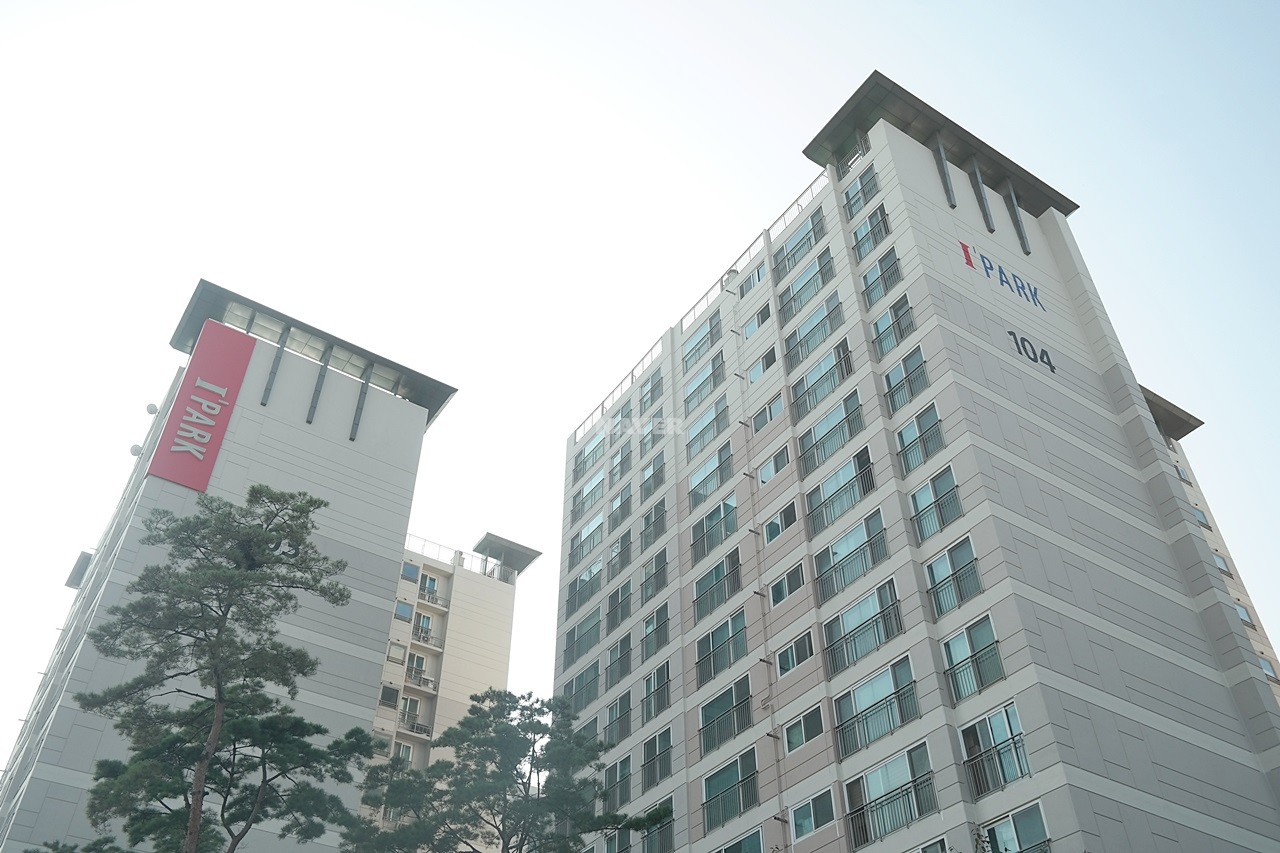 Building entrance with signage
