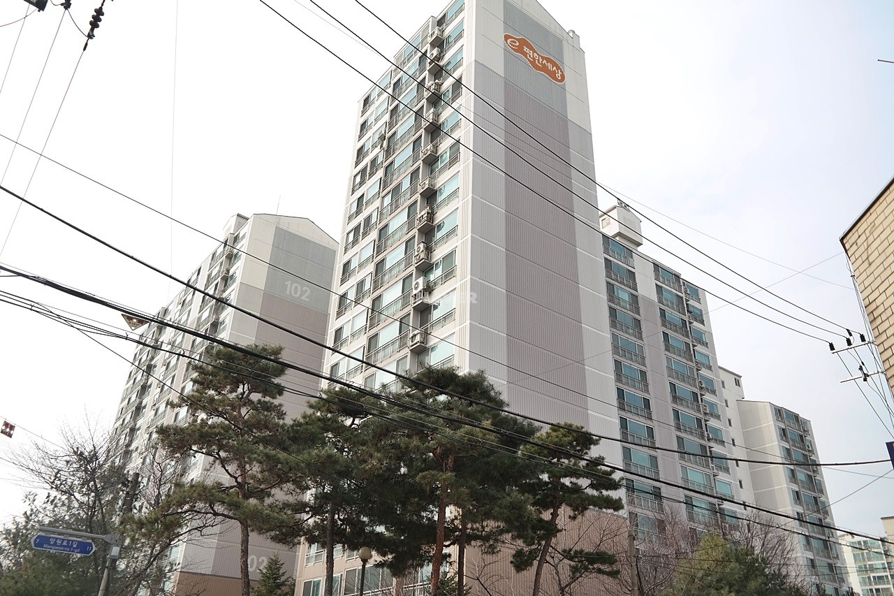 Building entrance with signage