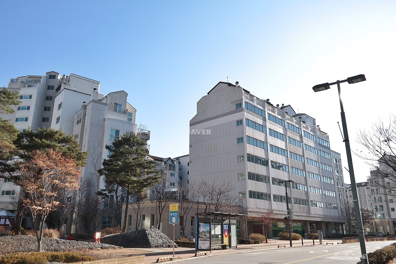Building entrance with signage