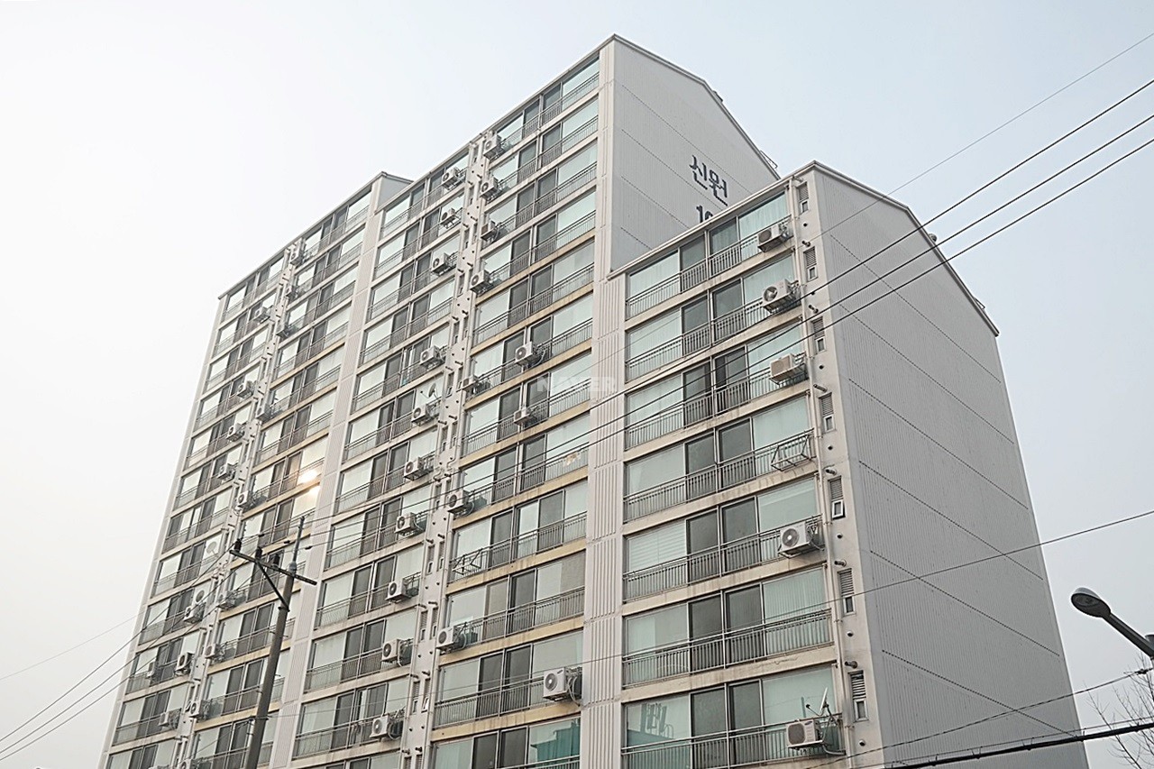 Building entrance with signage