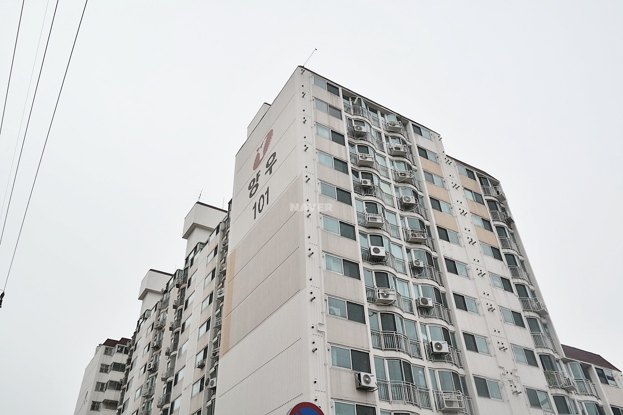 Building entrance with signage