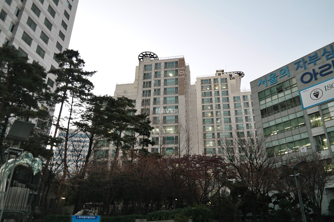 Building entrance with signage