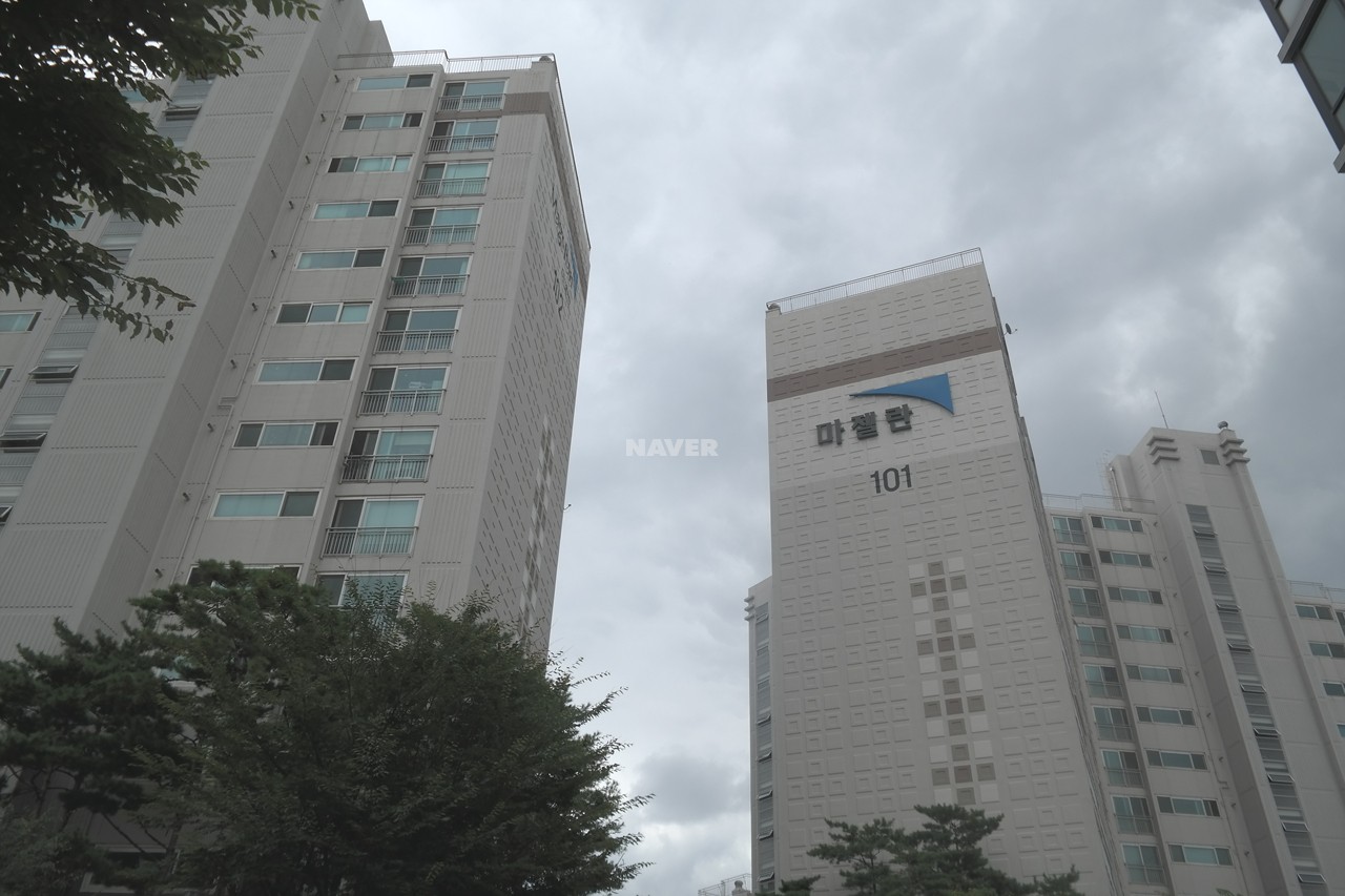 Building entrance with signage