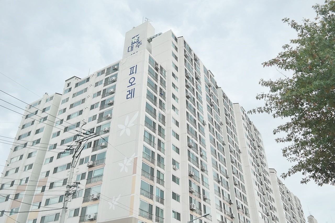 Building entrance with signage