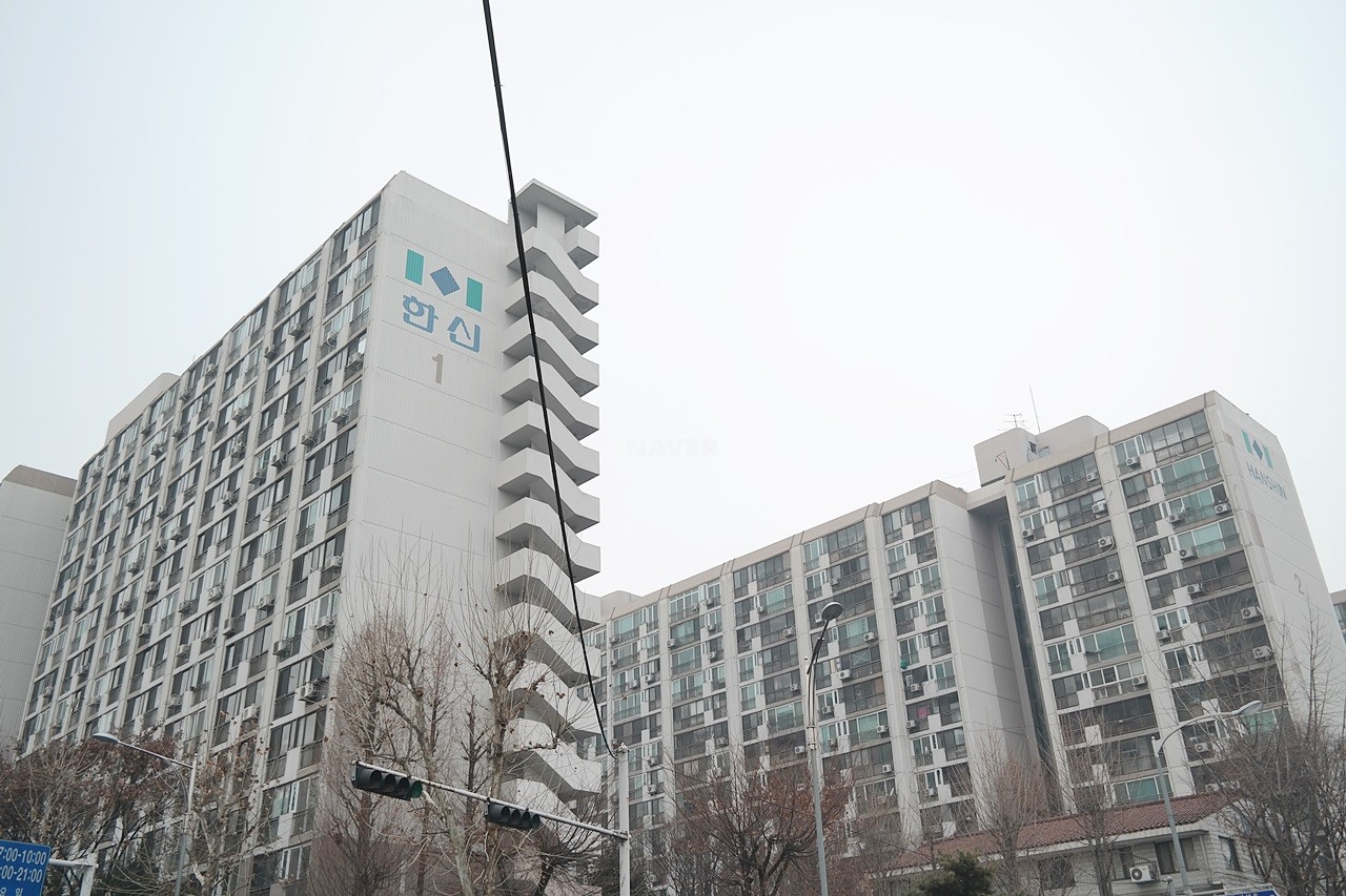 Building entrance with signage