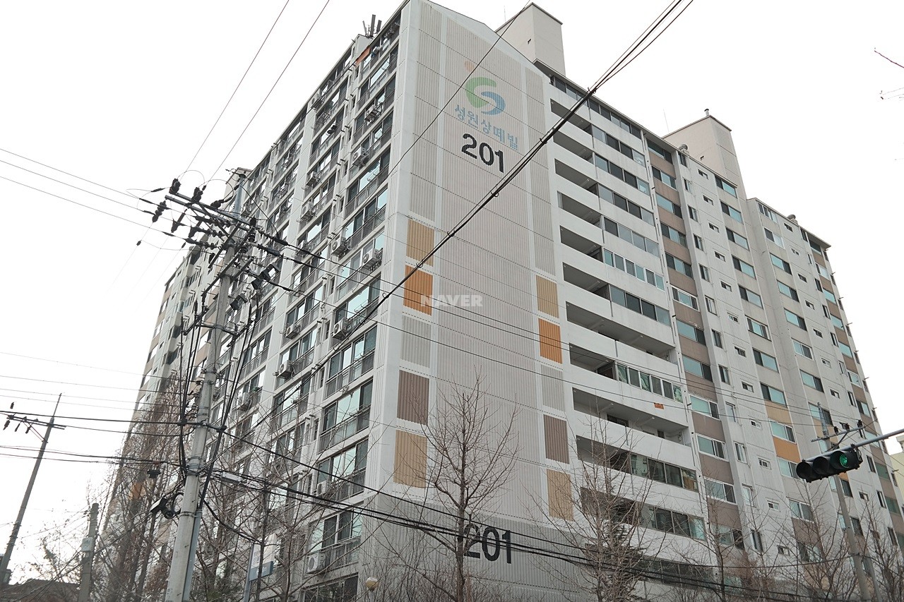 Building entrance with signage