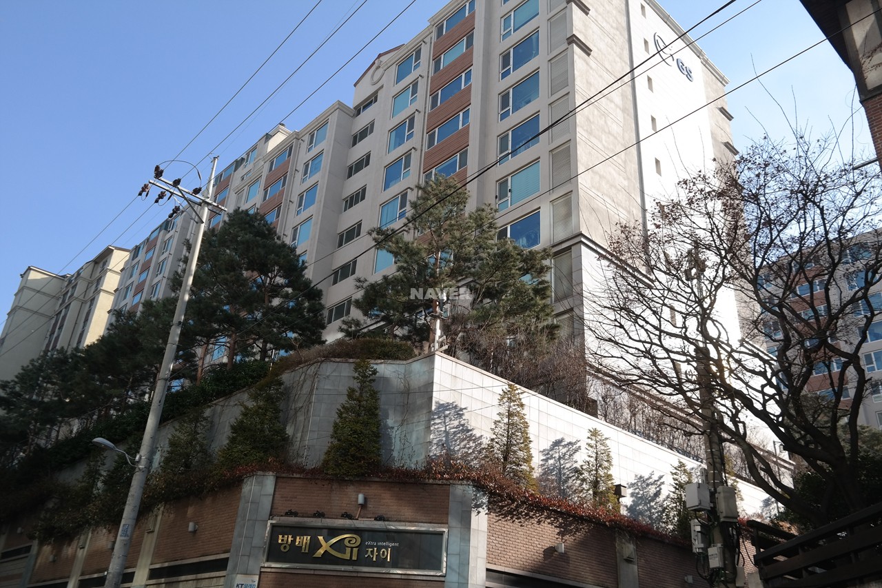 Building entrance with signage