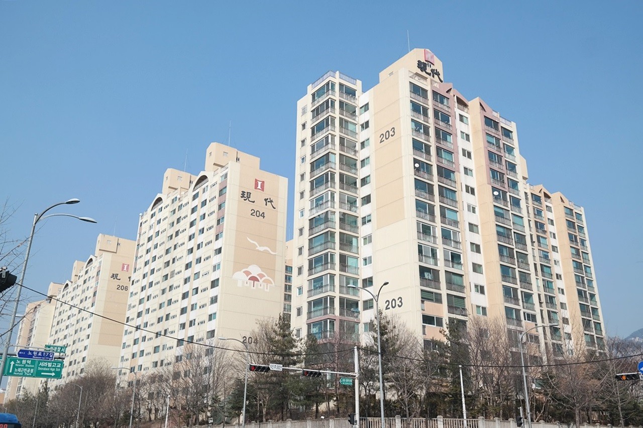 Building entrance with signage