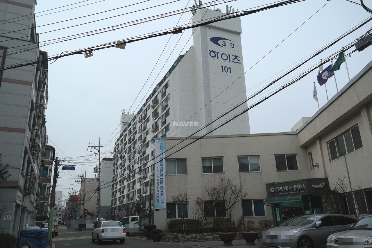 Building entrance with signage