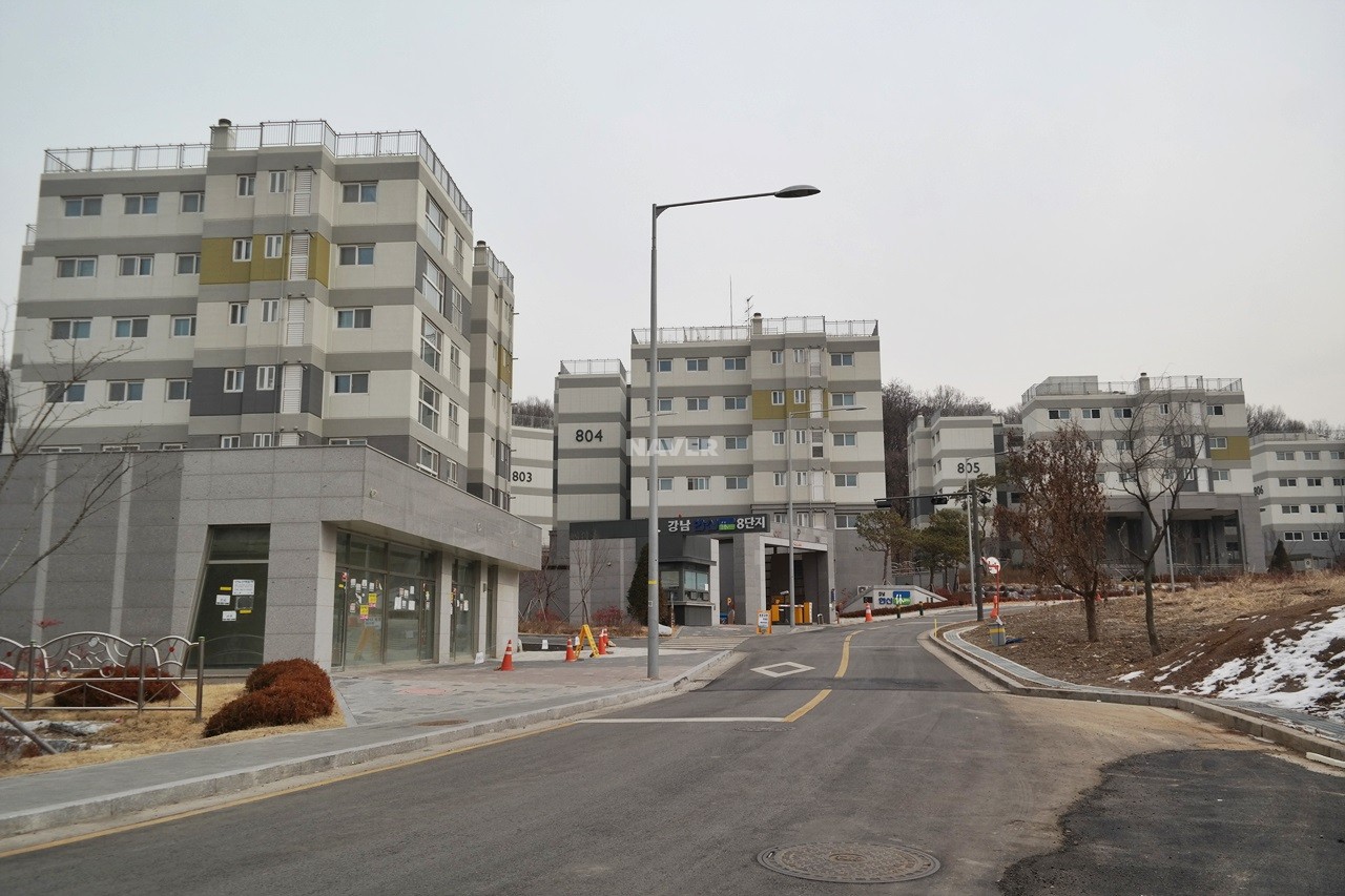 Building entrance with signage
