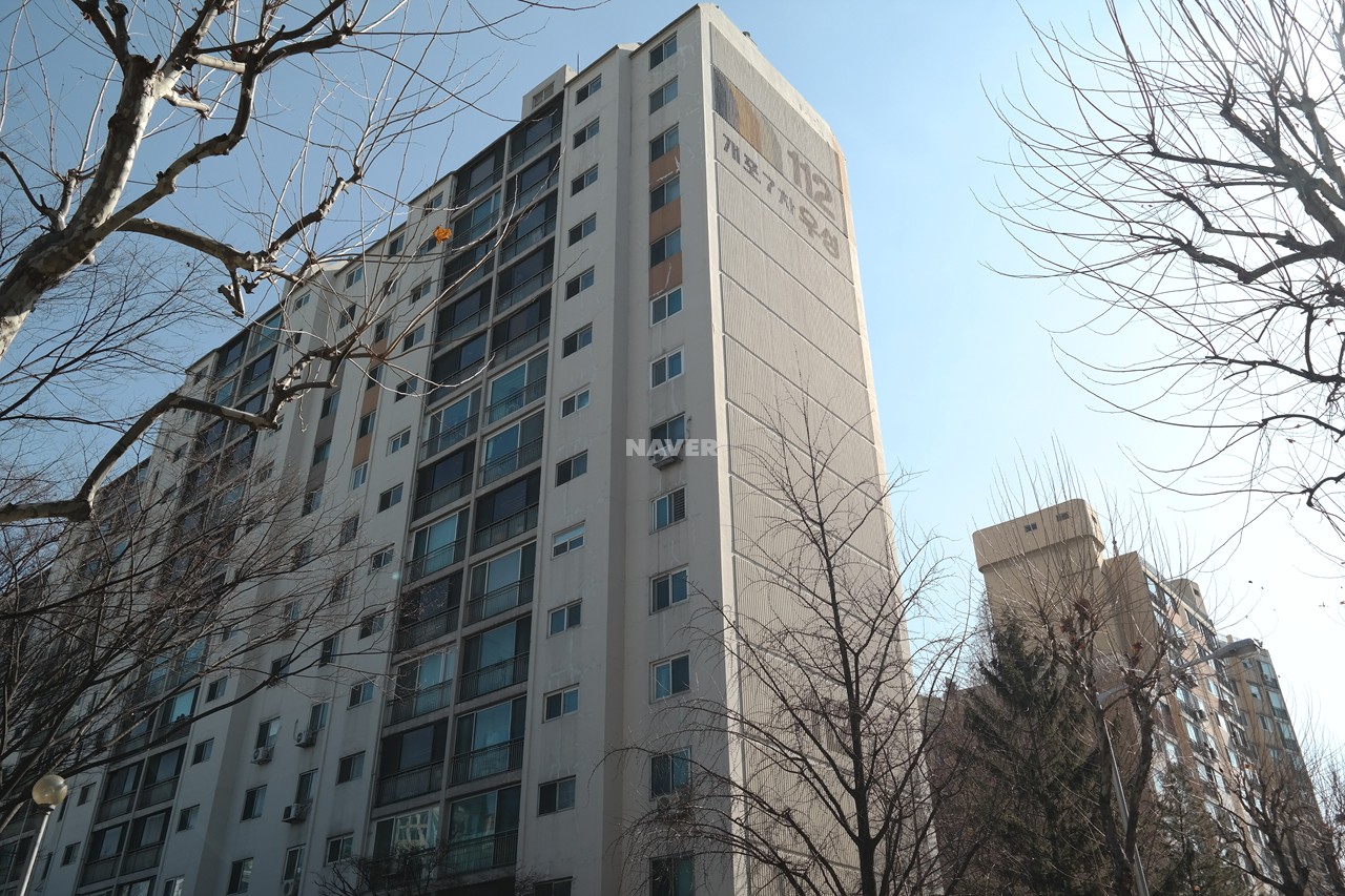 Building entrance with signage