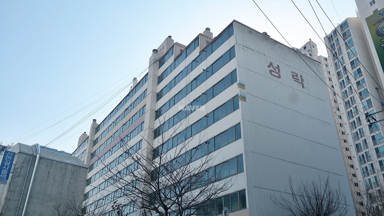 Building entrance with signage