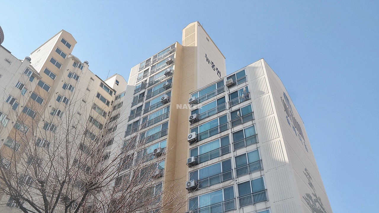 Building entrance with signage