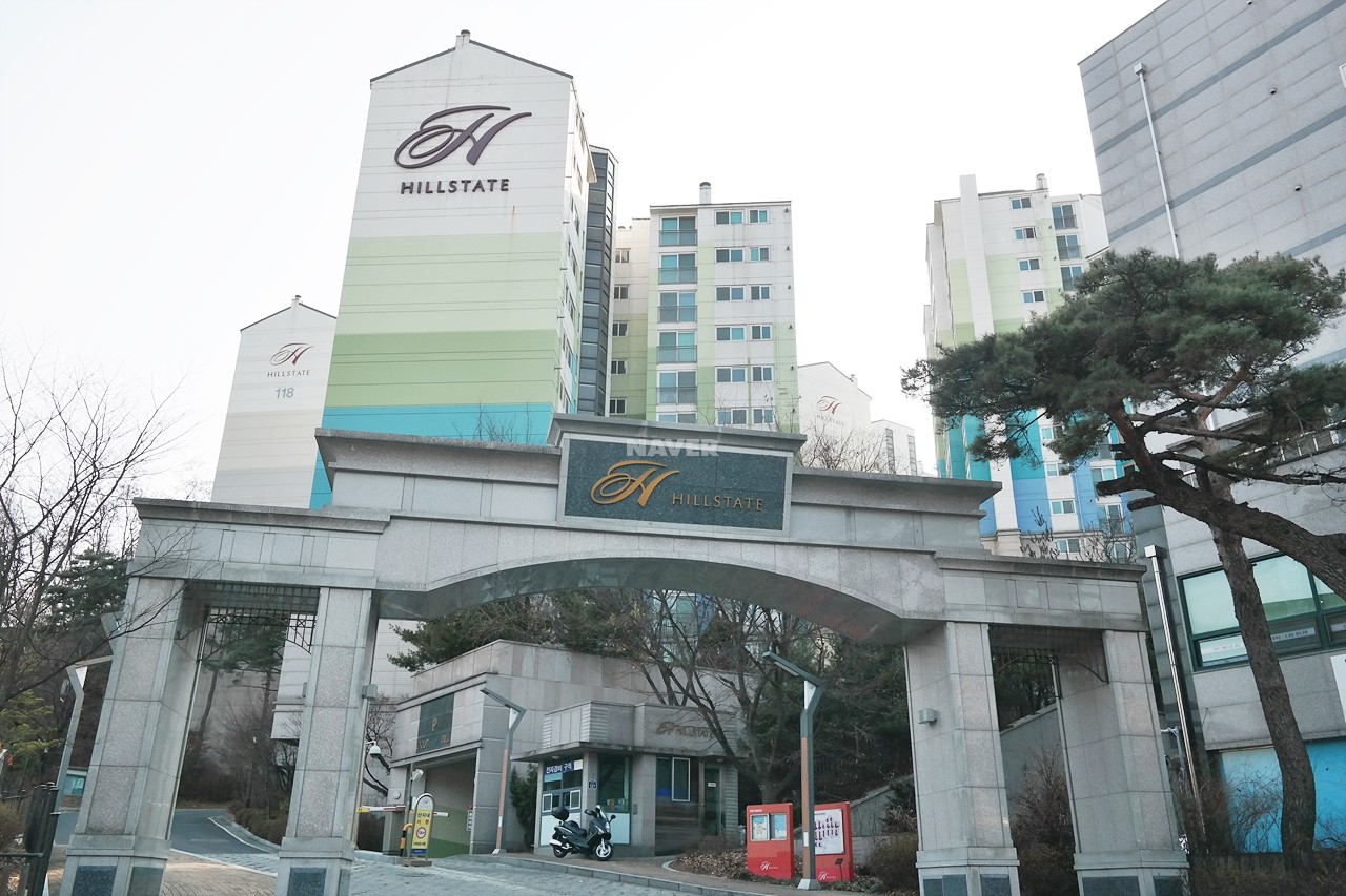 Building entrance with signage