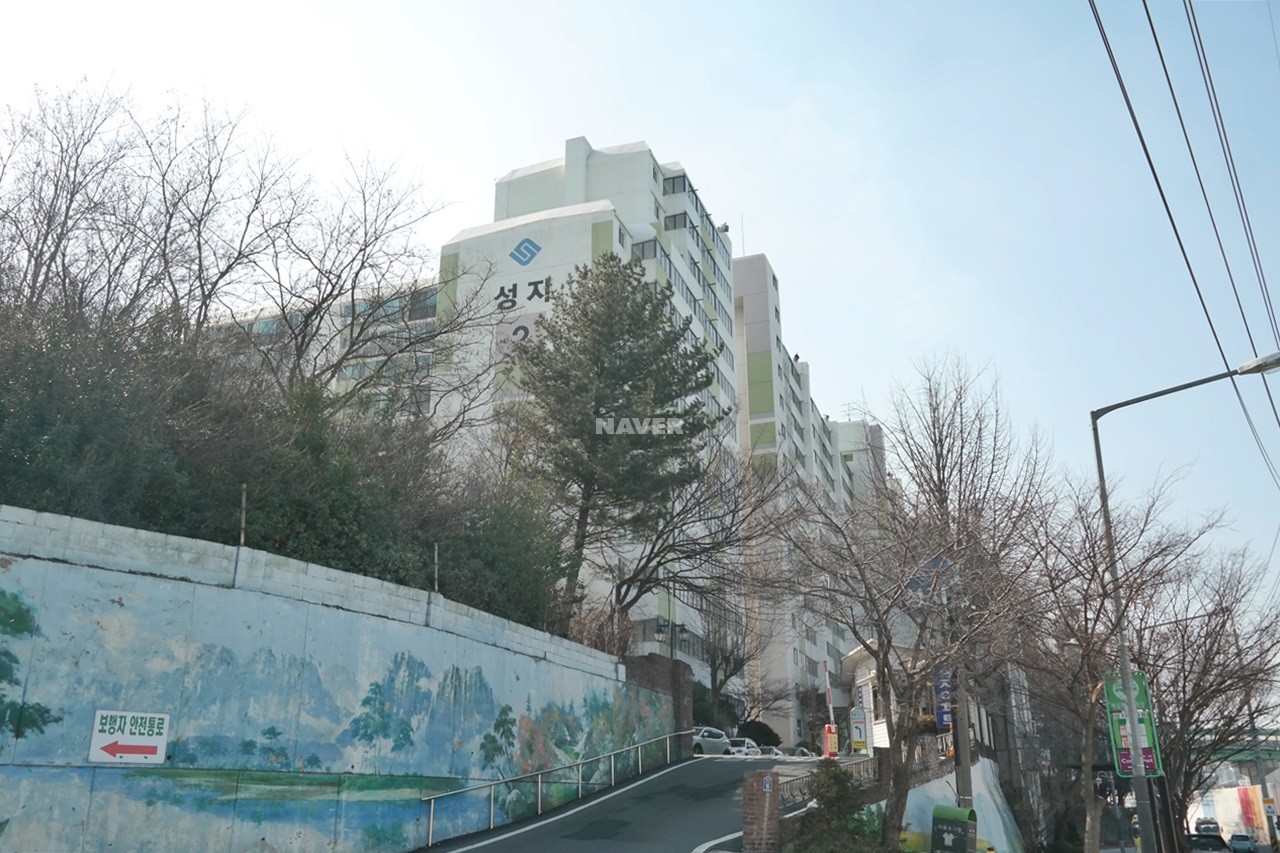 Building entrance with signage