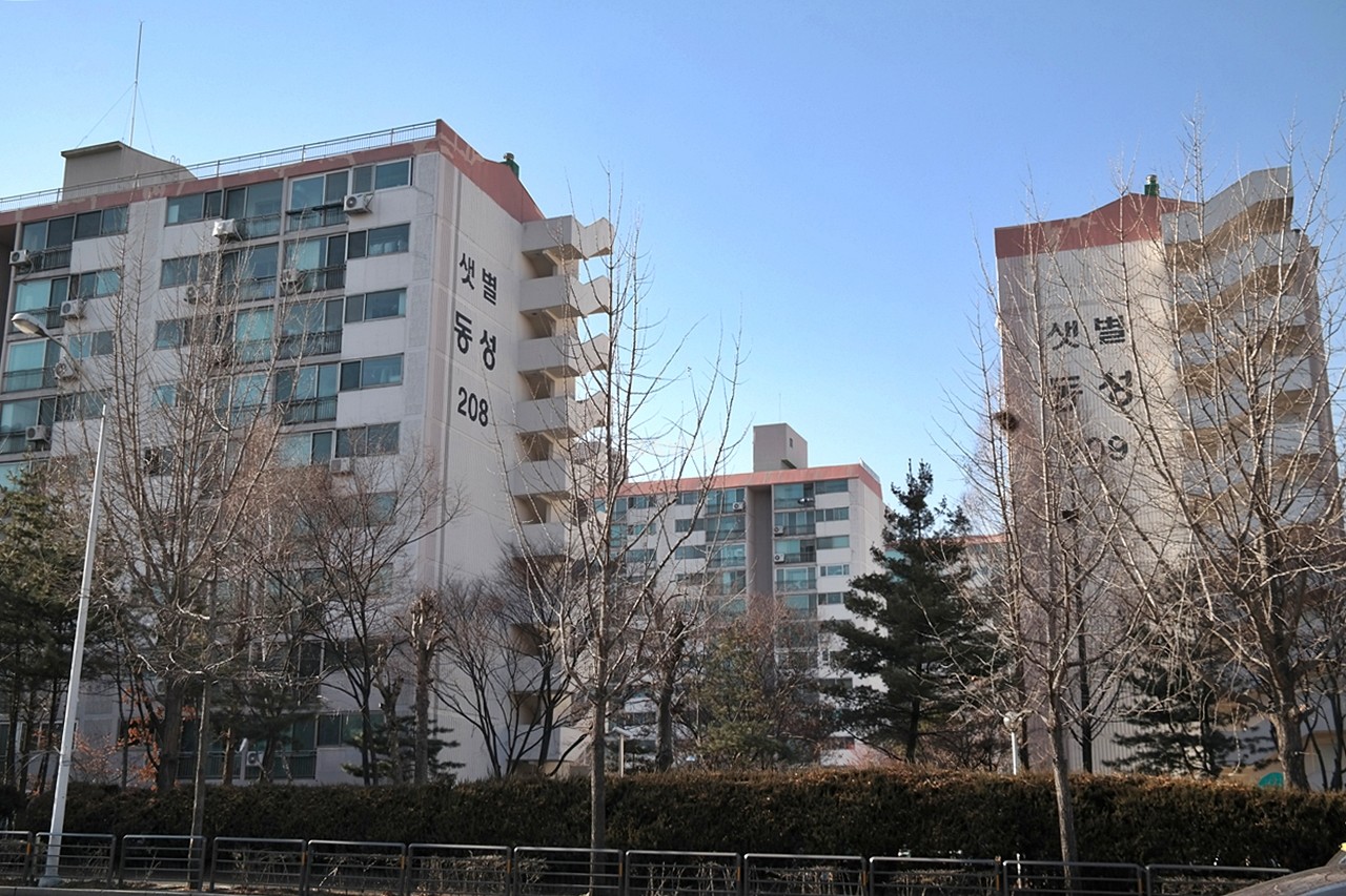 Building entrance with signage