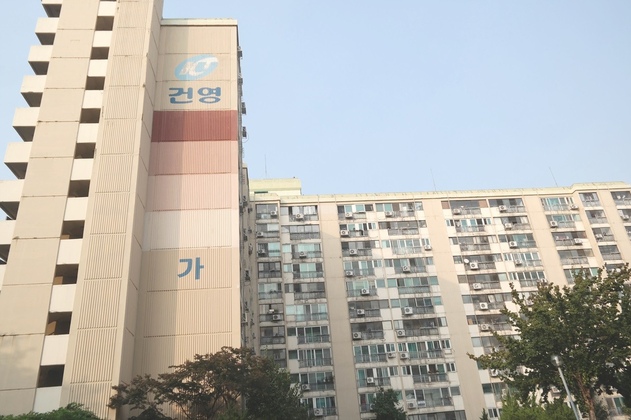 Building entrance with signage