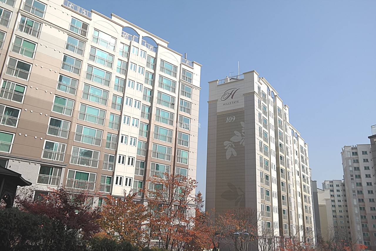 Building entrance with signage