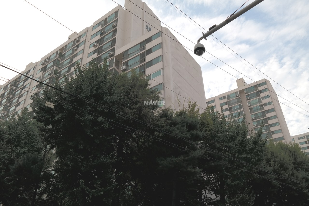 Building entrance with signage