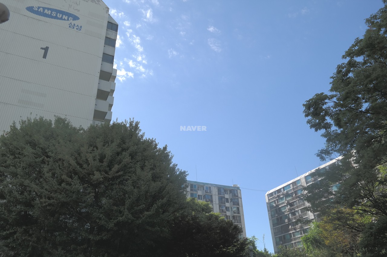Building entrance with signage