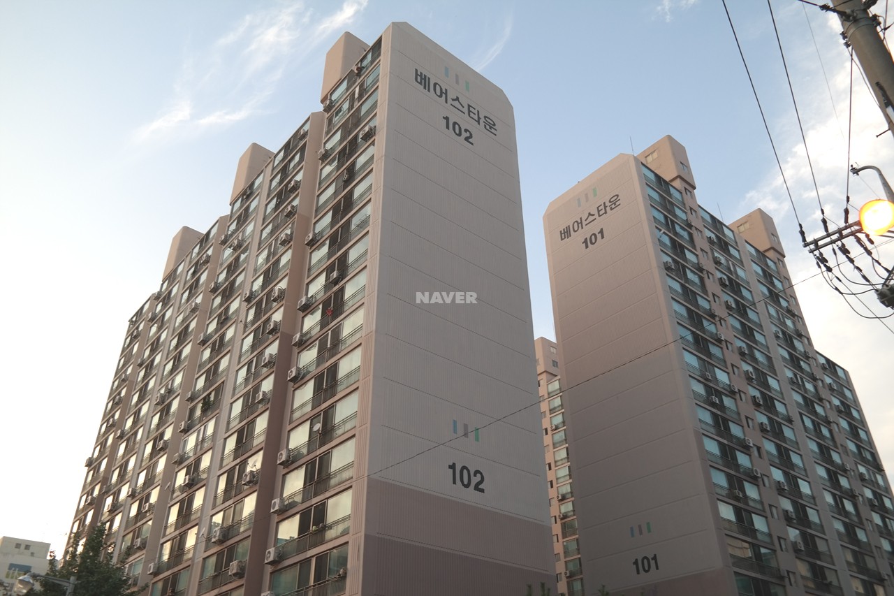 Building entrance with signage