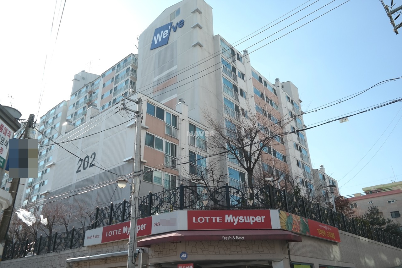 Building entrance with signage