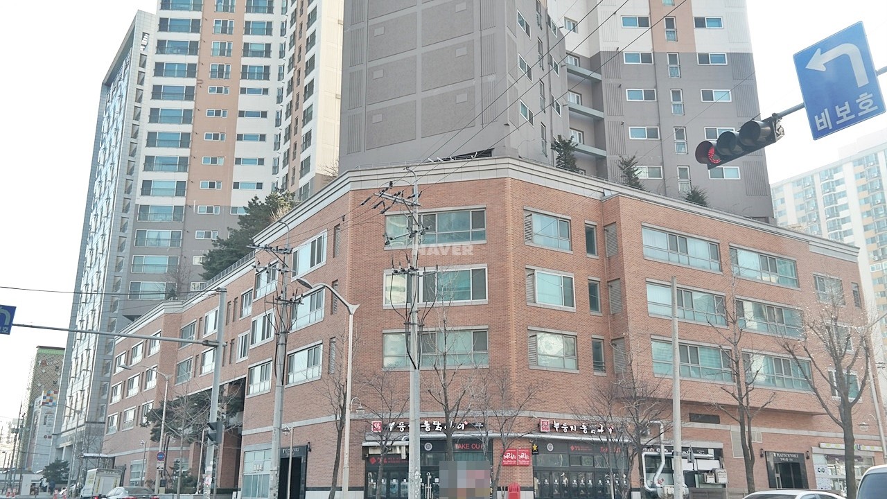 Building entrance with signage