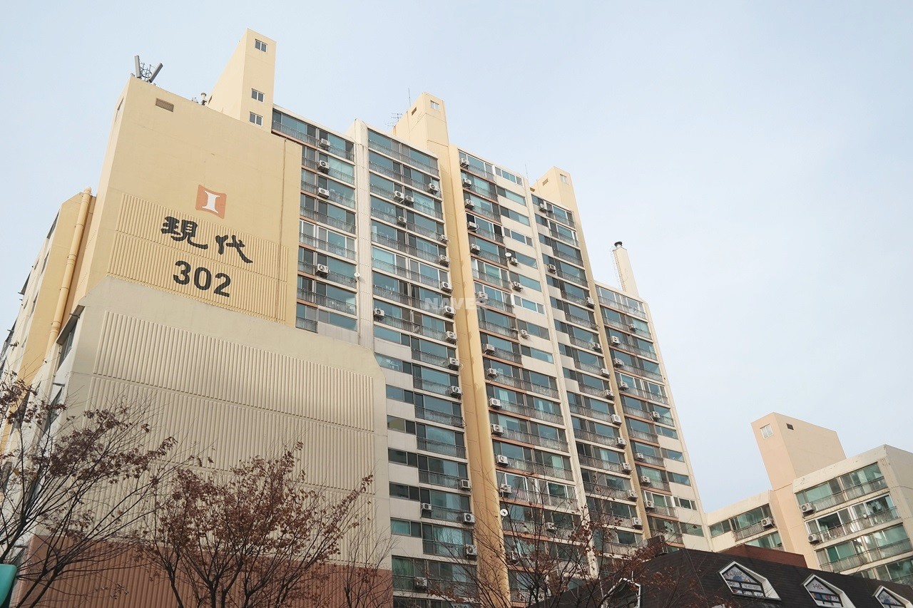 Building entrance with signage