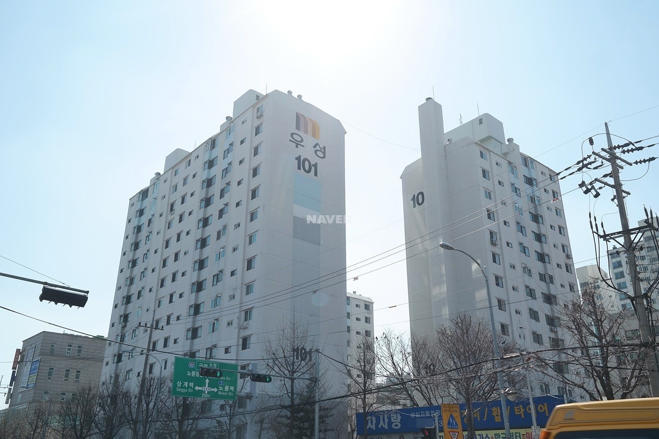 Building entrance with signage