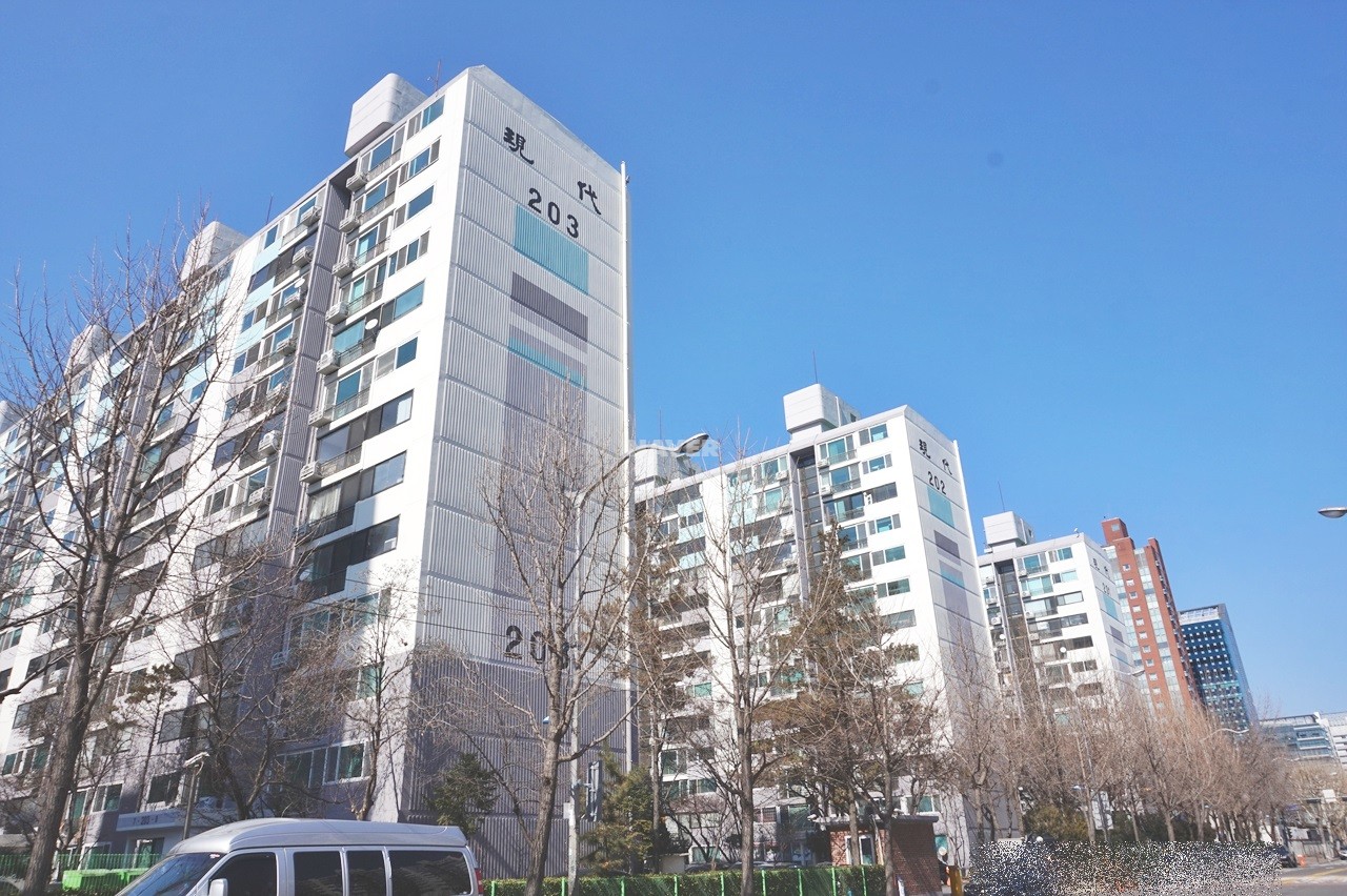 Building entrance with signage