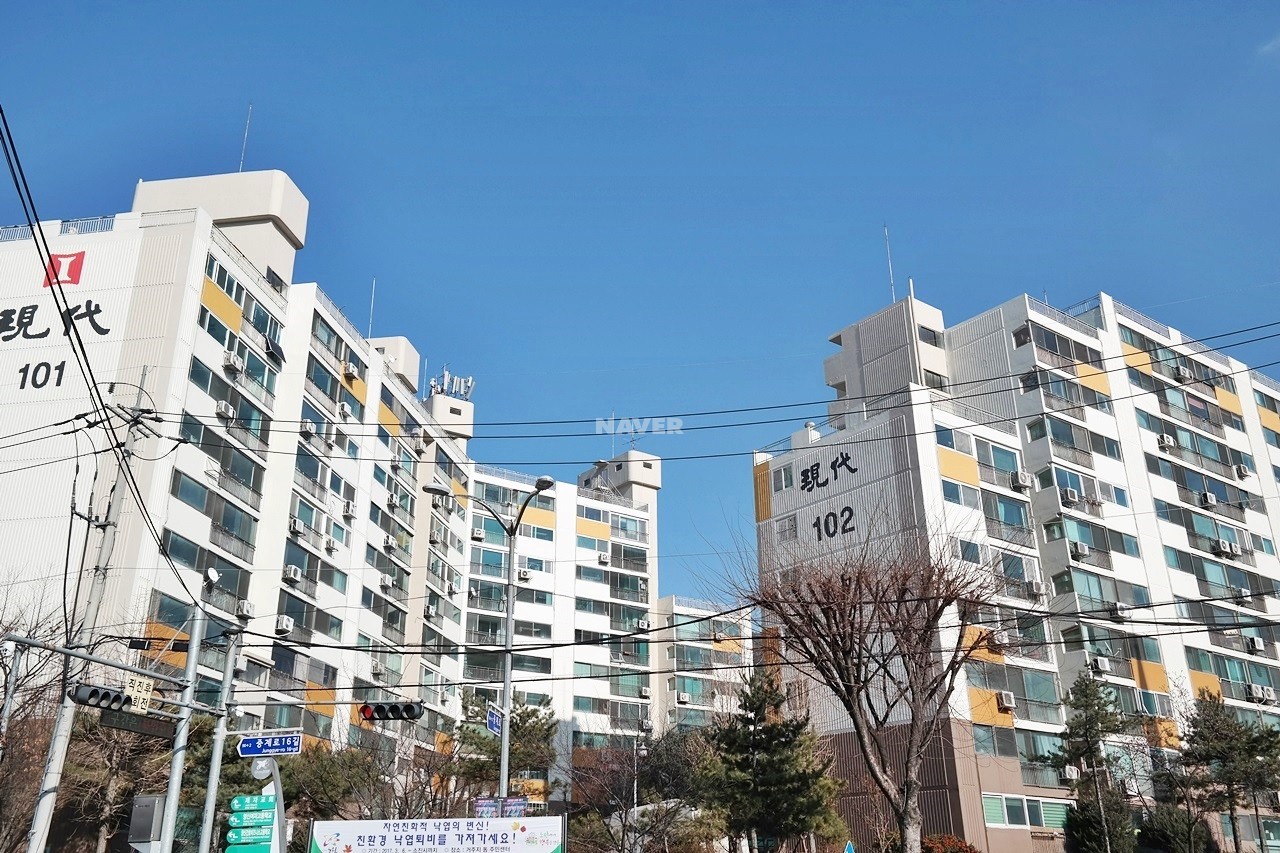 Building entrance with signage